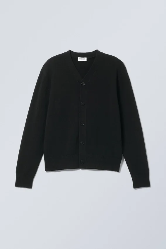 Knitted Single-Breasted Cardigan – Black Knitted Single-Breasted Cardigan – Black