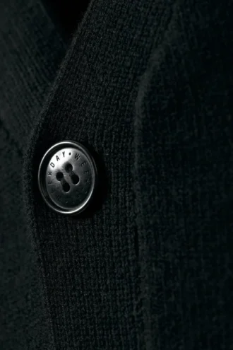 Knitted Single-Breasted Cardigan – Black
