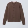 Knitted Single-Breasted Cardigan – Dark Mole Knitted Single-Breasted Cardigan – Dark Mole