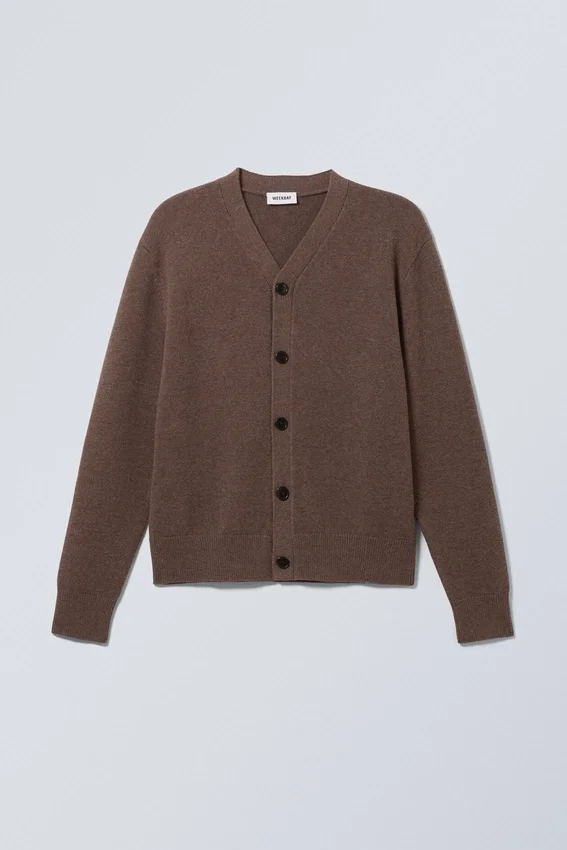 Knitted Single-Breasted Cardigan – Dark Mole Knitted Single-Breasted Cardigan – Dark Mole