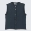 Knitted Single-Breasted Vest – Dark Navy Blue Knitted Single-Breasted Vest – Dark Navy Blue