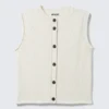 Knitted Single-Breasted Vest – Off-White Knitted Single-Breasted Vest – Off-White