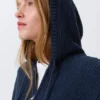 Knitted Slim Fit Zip Hoodie – Dark Navy Blue Knitted Slim Fit Zip Hoodie – Dark Navy Blue