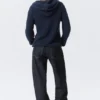 Knitted Slim Fit Zip Hoodie – Dark Navy Blue Knitted Slim Fit Zip Hoodie – Dark Navy Blue