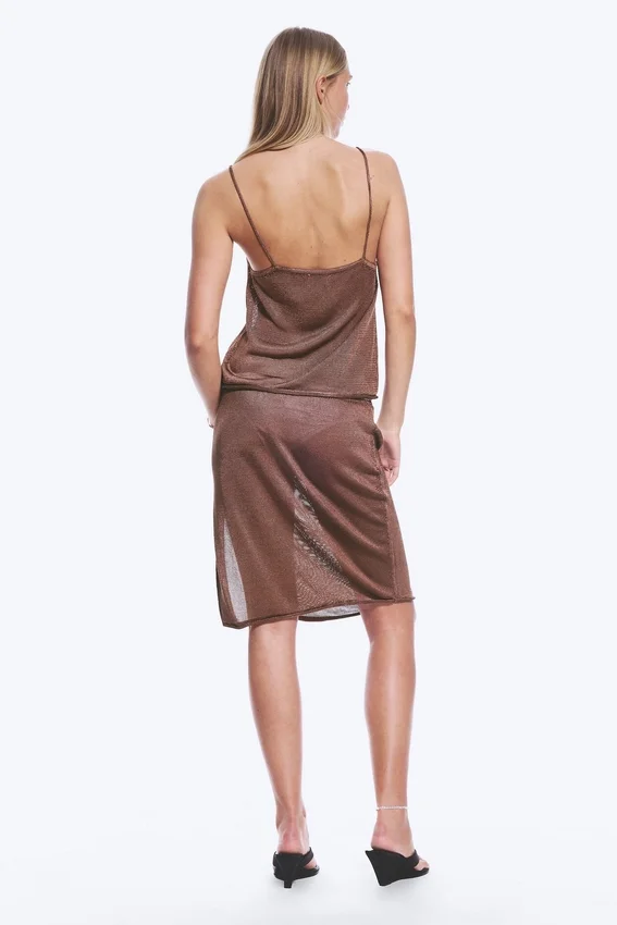 Knitted Square Neck Camisole – Brown Knitted Square Neck Camisole – Brown