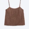 Knitted Square Neck Camisole – Brown Knitted Square Neck Camisole – Brown