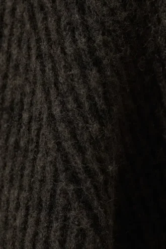 Knitted Two-Tone Wool Blend Sweater – Two-Tone Dark Brown