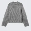 Knitted Two-Tone Wool Blend Sweater – Two-Tone Light Grey Knitted Two-Tone Wool Blend Sweater – Two-Tone Light Grey