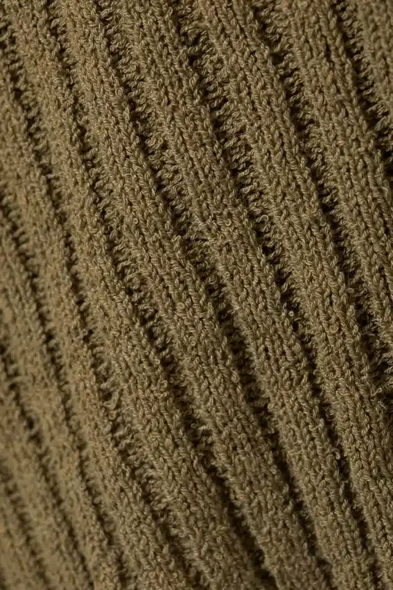 Knitted Wrap-Shaped Asymmetric V-Neck Sweater – Dark Khaki Green Knitted Wrap-Shaped Asymmetric V-Neck Sweater – Dark Khaki Green