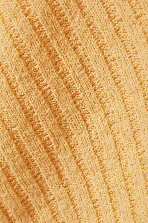 Knitted Wrap-Shaped Asymmetric V-Neck Sweater – Yellow Knitted Wrap-Shaped Asymmetric V-Neck Sweater – Yellow
