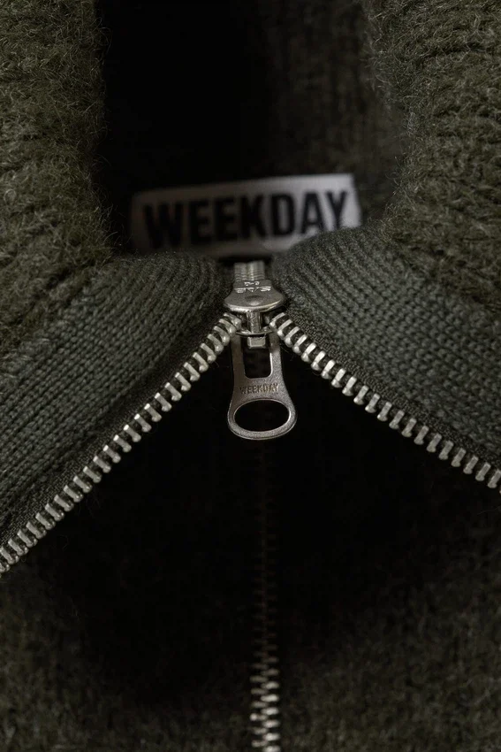 Knitted Zip Vest – Dark Khaki Green Knitted Zip Vest – Dark Khaki Green