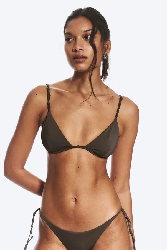 Knot Triangle Bikini Top – Dark Mole Knot Triangle Bikini Top – Dark Mole