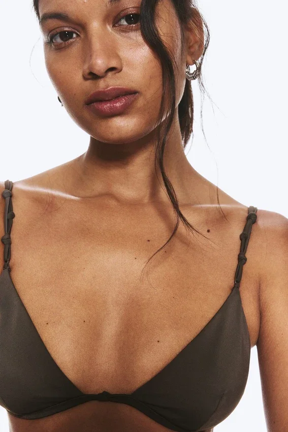 Knot Triangle Bikini Top – Dark Mole Knot Triangle Bikini Top – Dark Mole