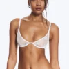 Lace Plunge Wire Bra – White Lace Plunge Wire Bra – White