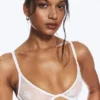 Lace Plunge Wire Bra – White Lace Plunge Wire Bra – White