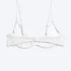 Lace Plunge Wire Bra – White Lace Plunge Wire Bra – White