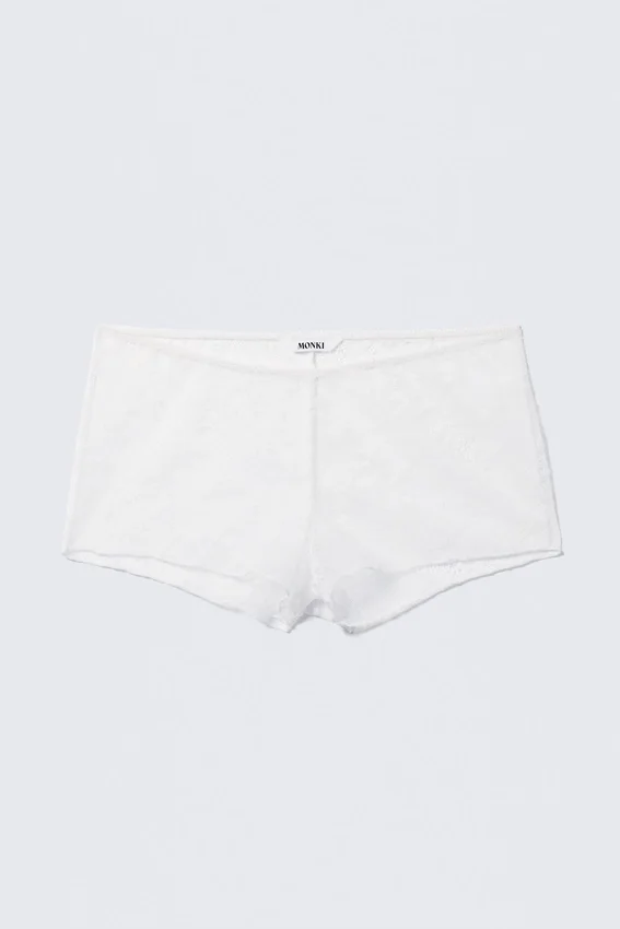 Lace Pyjama Boxer Shorts – White Lace Pyjama Boxer Shorts – White