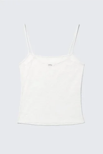 Lace Pyjama Cami Top – White Lace Pyjama Cami Top – White