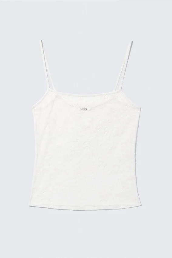 Lace Pyjama Cami Top – White Lace Pyjama Cami Top – White