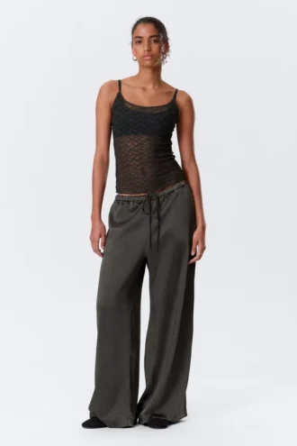 Lace Pyjama Tank Top – Dark Grey
