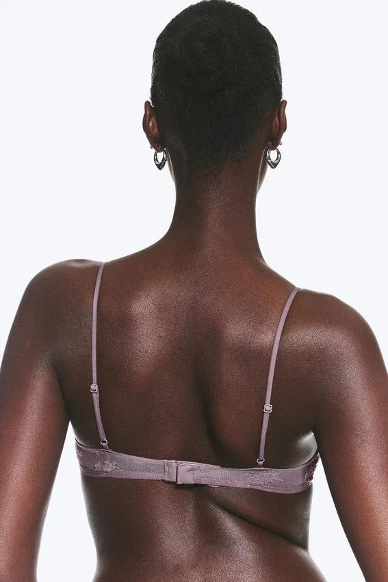 Lace Triangle Soft Bra – Dusty Lilac Lace Triangle Soft Bra – Dusty Lilac