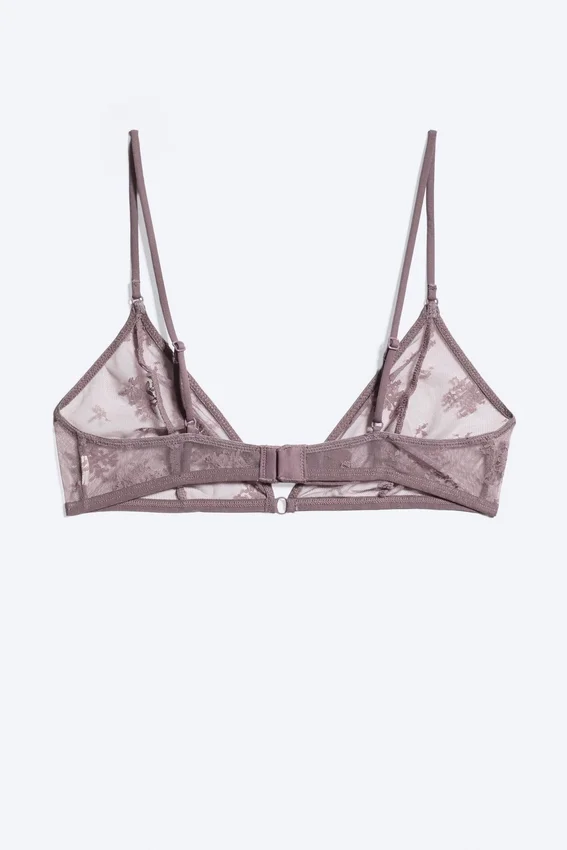 Lace Triangle Soft Bra – Dusty Lilac Lace Triangle Soft Bra – Dusty Lilac