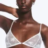 Lace Triangle Soft Bra – White Lace Triangle Soft Bra – White