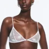 Lace Triangle Soft Bra – White Lace Triangle Soft Bra – White