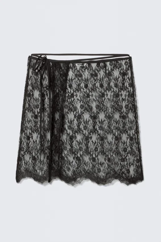 Lace Wrap Midi Skirt – Black Lace Wrap Midi Skirt – Black