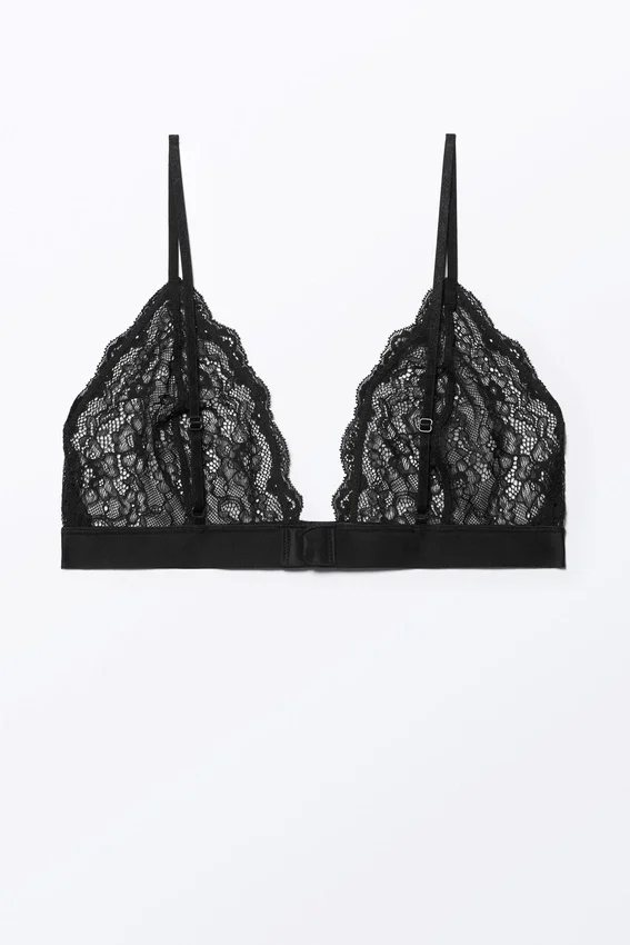 Lacey Soft Lace Triangle Bra – Black Lacey Soft Lace Triangle Bra – Black