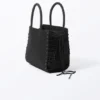 Lacing Cotton Handbag – Black Lacing Cotton Handbag – Black