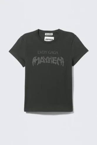 Lady Gaga Baby Tee – Off-Black