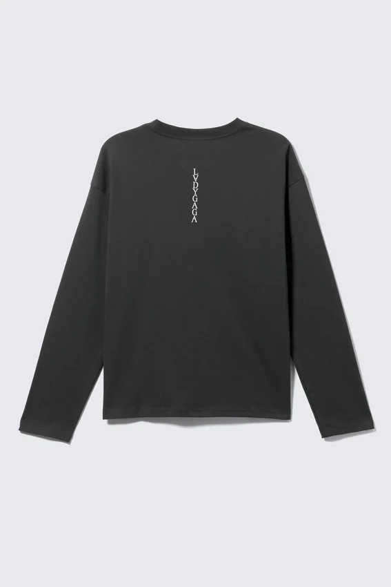 Lady Gaga Long-Sleeved T-Shirt – Off-Black Lady Gaga Long-Sleeved T-Shirt – Off-Black