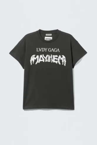 Lady Gaga Short-Sleeved T-Shirt – Off-Black