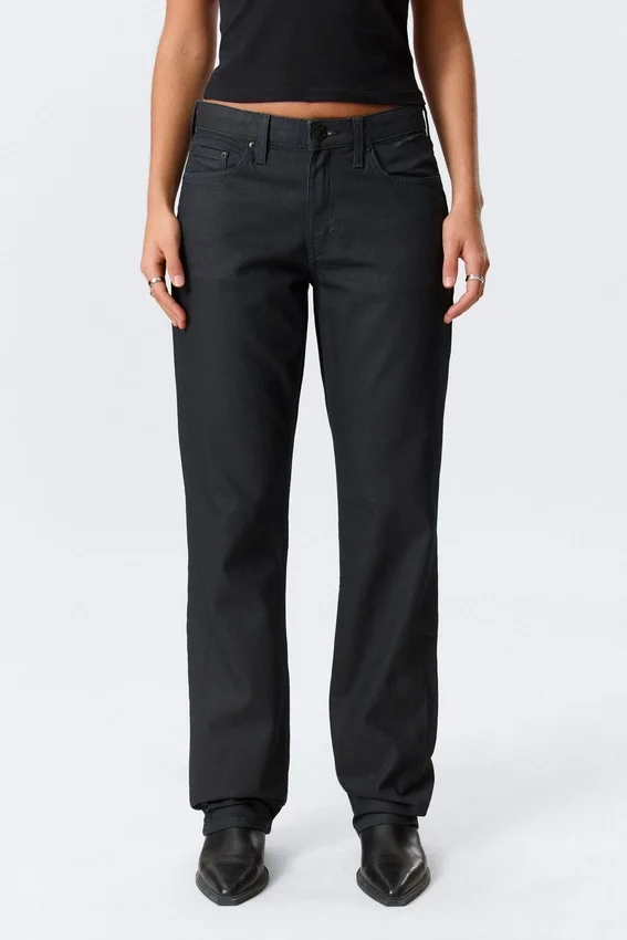 Laika Coated Mid Rise Straight Leg Jeans – Indigo Coating – Dark Blue Laika Coated Mid Rise Straight Leg Jeans – Indigo Coating – Dark Blue