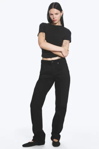 Laika Mid Rise Regular Straight Jeans – Black Rinse – Black Laika Mid Rise Regular Straight Jeans – Black Rinse – Black