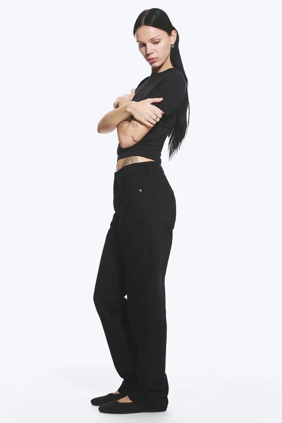 Laika Mid Rise Regular Straight Jeans – Black Rinse – Black Laika Mid Rise Regular Straight Jeans – Black Rinse – Black