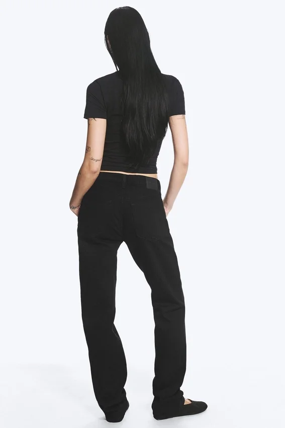 Laika Mid Rise Regular Straight Jeans – Black Rinse – Black Laika Mid Rise Regular Straight Jeans – Black Rinse – Black