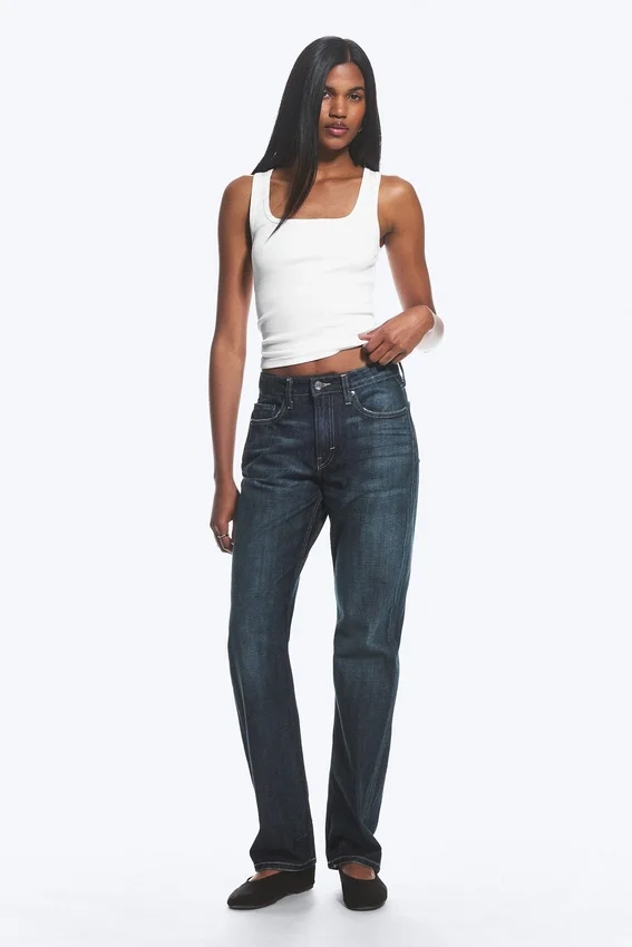 Laika Mid Rise Regular Straight Jeans – Deep Sea Blue – Dark Blue Laika Mid Rise Regular Straight Jeans – Deep Sea Blue – Dark Blue