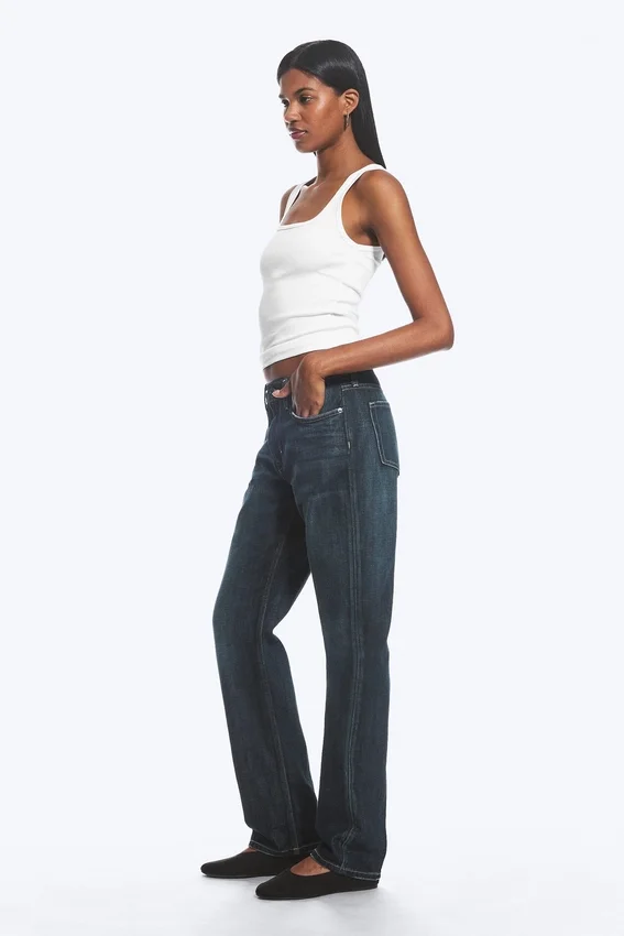 Laika Mid Rise Regular Straight Jeans – Deep Sea Blue – Dark Blue Laika Mid Rise Regular Straight Jeans – Deep Sea Blue – Dark Blue