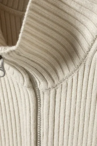 Laila Long Zip Cardigan – Light Mole