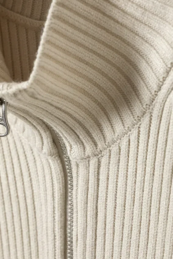 Laila Long Zip Cardigan – Light Mole Laila Long Zip Cardigan – Light Mole