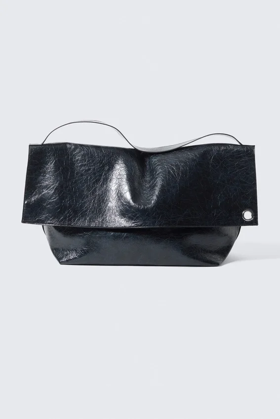 Large Faux Leather Clutch Bag – Dark Navy Blue Large Faux Leather Clutch Bag – Dark Navy Blue