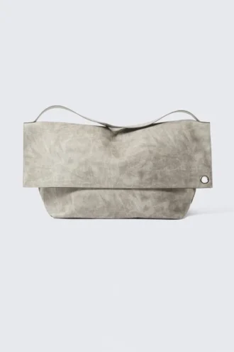 Large Faux Leather Clutch Bag – Light Dusty Mole