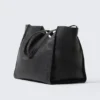 Large Faux Leather Tote Bag – Black Large Faux Leather Tote Bag – Black