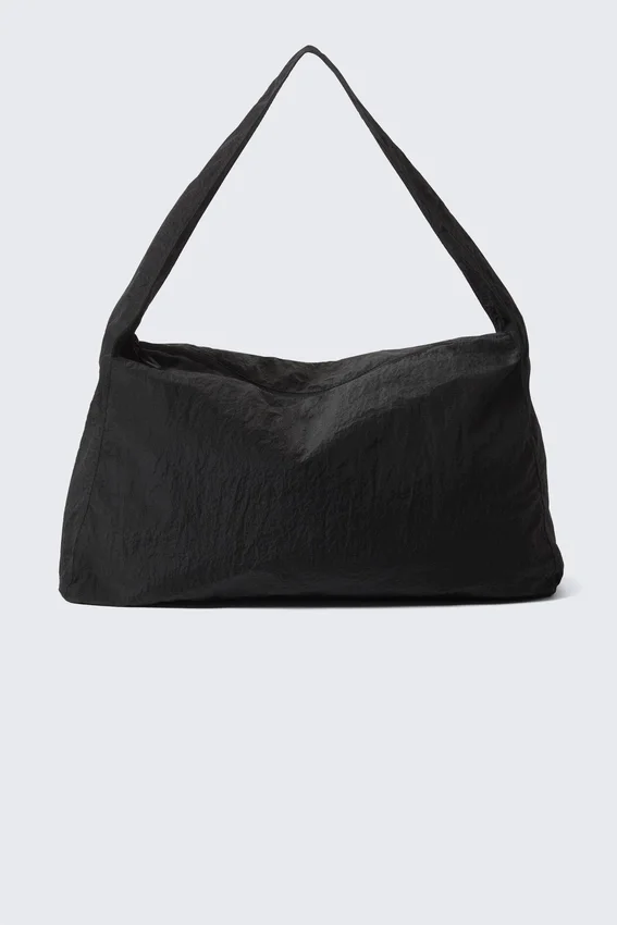 Large Ripstop Shoulder Bag – Black Large Ripstop Shoulder Bag – Black