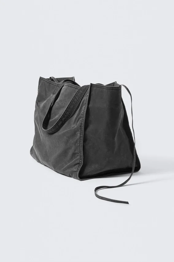 Large Washed Tote Bag – Washed Black Large Washed Tote Bag – Washed Black
