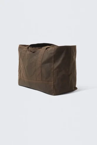 Large Waxed Cotton Canvas Tote Bag – Dark Brown
