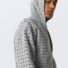 Laser Cut Zip Hoodie – Grey Melange Laser Cut Zip Hoodie – Grey Melange