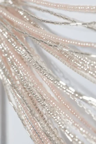Layered Beaded Belly Chain – Silver/Pearl